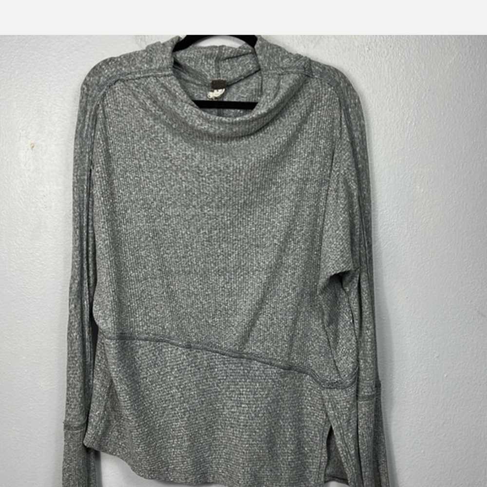 We The Free Gray Cowl Neck Sweater